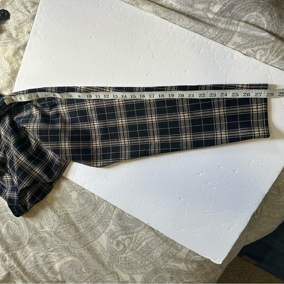 YOUNGLA Women’s Black & Cream Plaid Zip Front High Rise Trousers- Size 34x30 - Picture 5 of 12